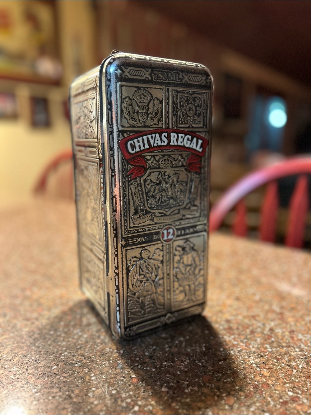 Chivas Regal 12 Year Old Blended Scotch Whisky Vintage Advertising Tin Metal Box